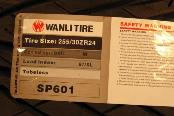 4 new tires 255/30/24 WANLI - Image 3